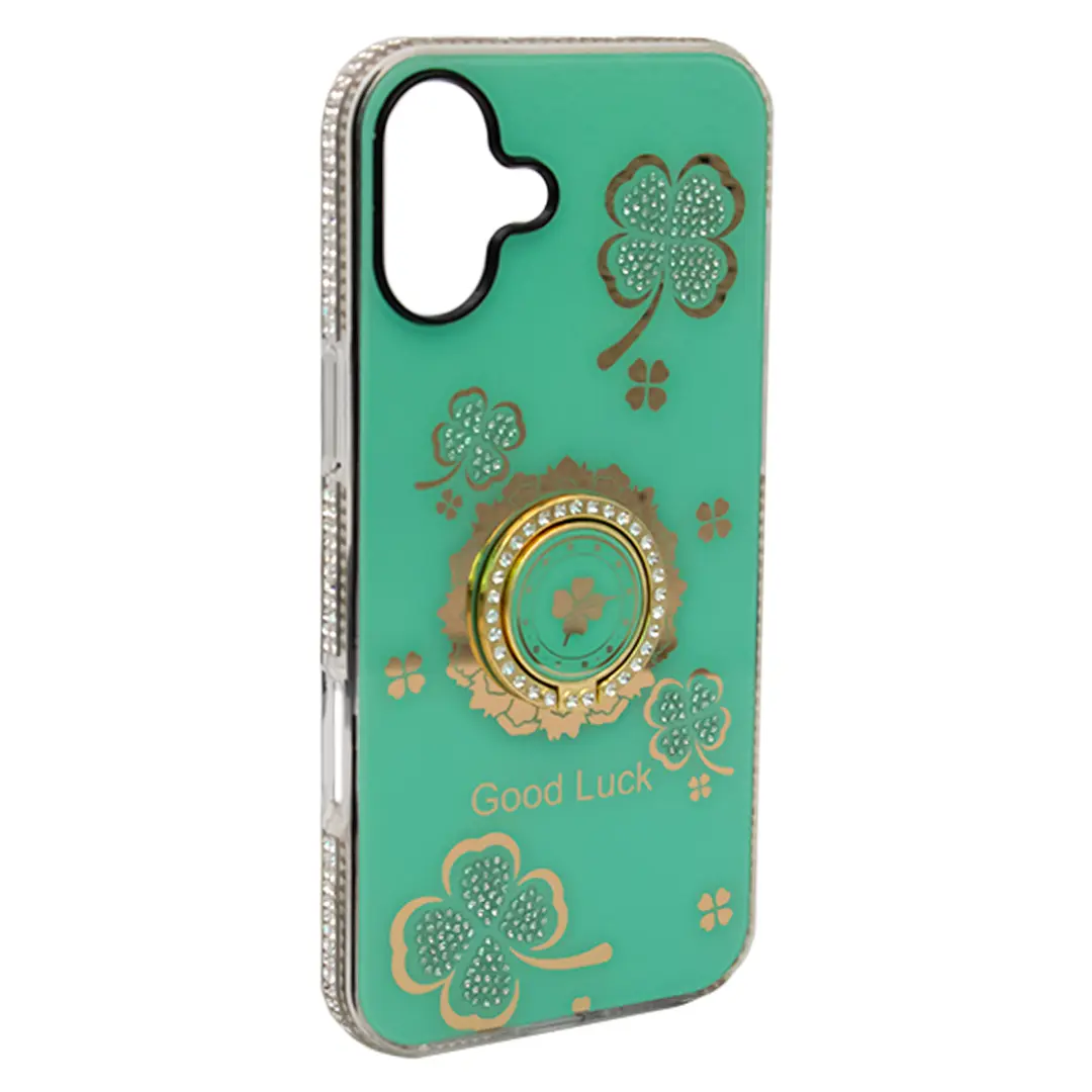 iPhone 16 Bling Diamond Lucky Case Green